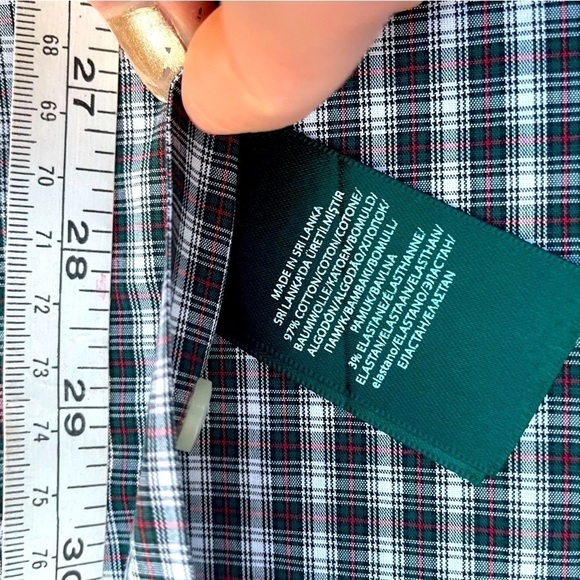 Ralph Lauren Plaid Red Green Button Down Shirt 15.5 34/35 - Picture 5 of 6